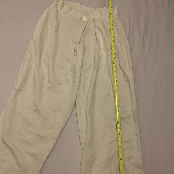 Zara women Light Tan Cargo Pants size L - Picture 3 of 9